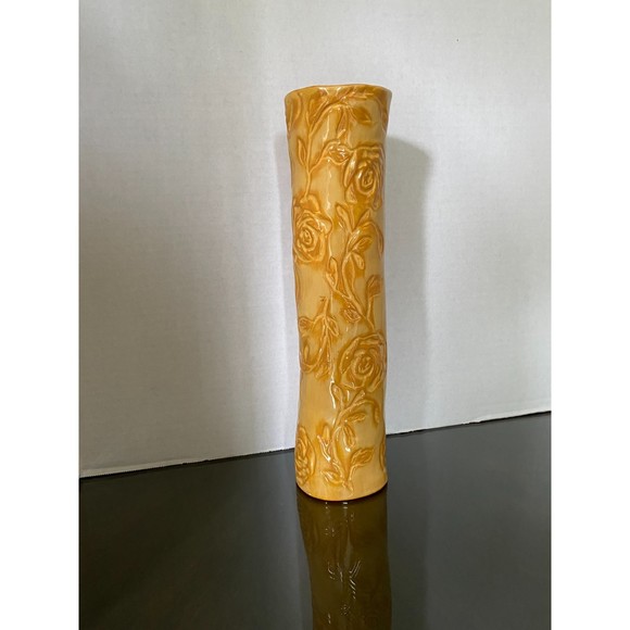 Studio B by Magenta (Early Rae Dunn) 14.5" Yellow Rose Pattern Vase - Picture 2 of 9